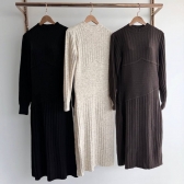Vestido Midi Com Detalhe Corpete Assimétrico E Fendas - Marrom