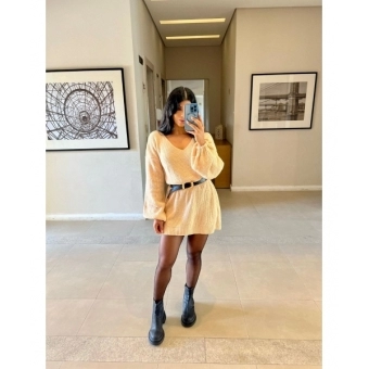 Mini Veste De Tricot Fio Mousse