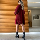 Novo Cardigan Tricot Mousse Liso Básico - Vermelho