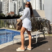 Saída De Praia Feminina Camisa E Saia Envelope - Branco