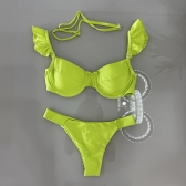 Biquíni De Babado Meia Taça Com Aro Semi Fio - Verde Lima
