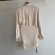 Conj Saída De Praia Chemise Manga Longa E Saia Franja Resort - Bege