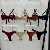 Kit Biquíni E Saída De Praia Vestido De Tule - Bege