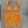 Kit 03 Peças Biquíni De Babado + (Saia Saída de Praia Tam Único) - Laranja