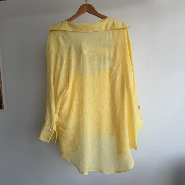 Saída De Praia Feminina Camisa E Saia Envelope - Amarelo