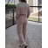 Conjunto Bicolor Tricot Inverno Blusa E Calça Pantalona - Rosé Com Cinza