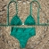 Biquíni Liso Cortininha Macramê Hot Pants - Verde Escuro