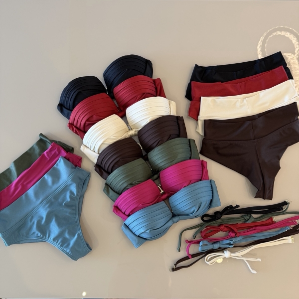 Biquini Cintura Alta Top 2 Em 1 Bojo Estruturado - Verde Militar