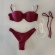Kit 3 Pçs Biquíni Feminino + Pareô Alças Removíveis Pérolas - Fuscia