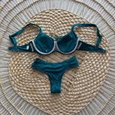 Biquíni Sustentação Meia Taça Com Lacinho No Top - Verde