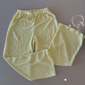 Kit Biquíni Calças + Top Cortininha E Calcinha Empina Bumbum - Amarelo Manteiga