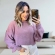 Blusa Cropped Mousse Feminina Elly Modas Manga Longa Inverno - Rosé Escuro