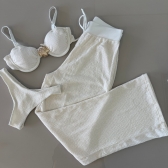 Kit Biquini Com Calça Meia Taça Concha No Top Asa Delta - Off