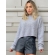 Blusa Cropped Mousse Feminina Elly Modas Manga Longa Inverno - Cinza