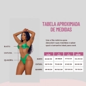 Kit Biquíni Calças + Top Cortininha E Calcinha Empina Bumbum - Bege