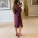 Vestido De Tricot Graça Canelado Midi Com Fendas - Vinho