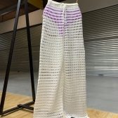 Nova Calça Saídas de Praia de Tricot - Branca