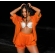 Cj Saída De Praia De Renda Blusa Manga 3/4 e Short - Laranja