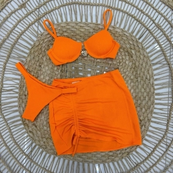 Kit Biquíni Meia Taça Bojo Estruturado E Detalhe Central