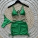 Kit 3 Itens Biquíni Com Alças Decorativas E Saia - Verde