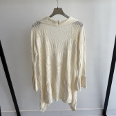 Casaco Feminino Tricot com Babados e Punho Flare - Off