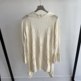 Casaco Feminino Tricot com Babados e Punho Flare - Off
