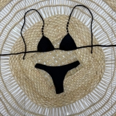 Kit Biq Cortininha E Calcinha Fio + Sainha Ajustável - Preto