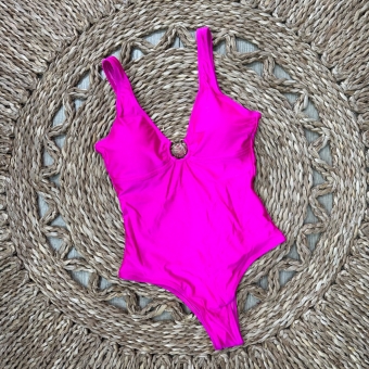 Maiô Frente Fechada Conchinha Metalizada