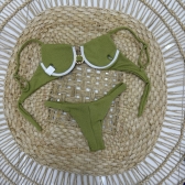 Biquíni Meia Taça Bojo Estruturado E Detalhe Central Dourado - Verde Pistache