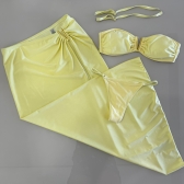 Trio Com Top E Saia Longa Detalhe Em V E Calcinha Ajustável - Amarelo