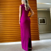 Vestido Longo Sem Mangas Tricot Modal - Fúcsia