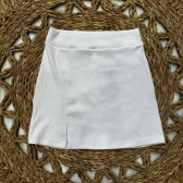 Saia Tecido Texturizado Saída de Praia Com Fenda Ref:0400139 - Branco