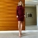 Vestido Desing Recortado Nas Costas Tricot Mousse - vinho
