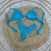 Biquíni Jade Clássico De Alças Com Detalhes Elegantes - Azul