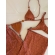 Conjunto Triquíni Cortininha Com Calça Pantalona 3 Peças - Terracota