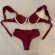 Biquíni Hot Pants De Babado Meia Taça Calcinha Fio Duplo - Vinho