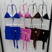 Kit Biq Cortininha E Calcinha Fio + Sainha Ajustável - Azul