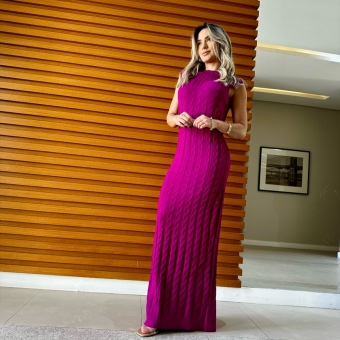 Vestido Longo Sem Mangas Tricot Modal