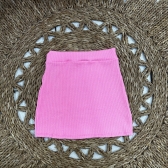 Saia Tecido Texturizado Saída de Praia Com Fenda Ref:0400139 - Rosa Bebê