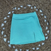 Saia Tecido Texturizado Saída de Praia Com Fenda Ref:0400139 - Verde Água