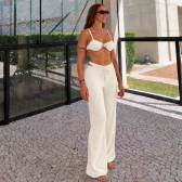 Kit Biquini Com Calça Meia Taça Concha No Top Asa Delta - Off