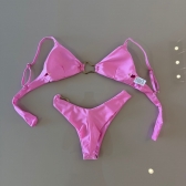 Biquíni Jade Clássico De Alças Com Detalhes Elegantes - Rosa Bebê