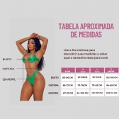 Trio Biquíni Texturizado Com Saia Transpassada - Preto