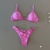 Biquíni Jade Clássico De Alças Com Detalhes Elegantes - Rosa Bebê