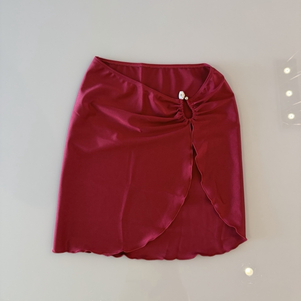 Kit 3 Itens Biquini Cintura Alta Top 2 Em 1 Bojo Estruturado - Bordô