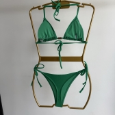 Kit 3 Itens Conj Biquíni Cortininha com Saída de Praia Tule - Verde