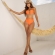 Biquíni de Cintura Alta e Amarração Fashion - Laranja