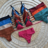 Biquíni Liso Cortininha Macramê Hot Pants - Azul