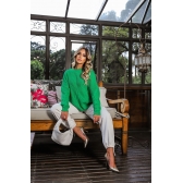 Blusa De Tricot Losango - Verde