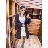 Cardigan De Tricot Mousse - Névoa Roxa